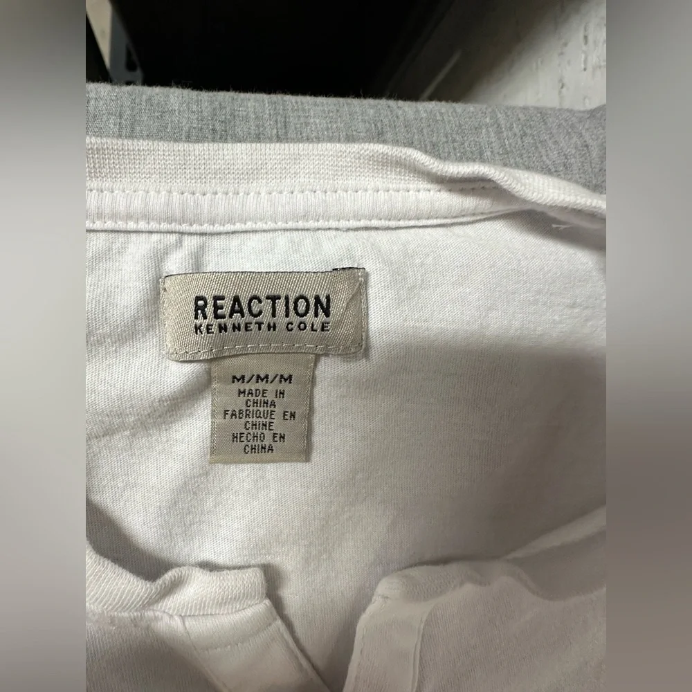 Kenneth Cole White Tee with Black Stripes